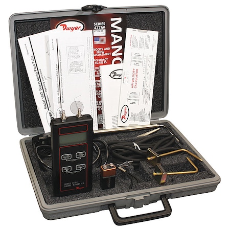 Dwyer Instruments Air velocity kit, 0-4" w.c. 477-00T-AV