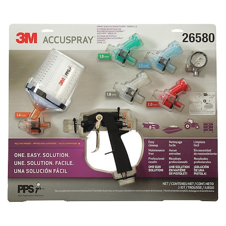 3M Spray Gun Kit, Pressure, 13 cfm at 24 psi 26580