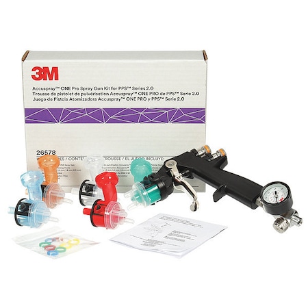 3M Spray Gun Kit, Pressure, 13 cfm at 24 psi, Air Inlet: 3/8 in 26578