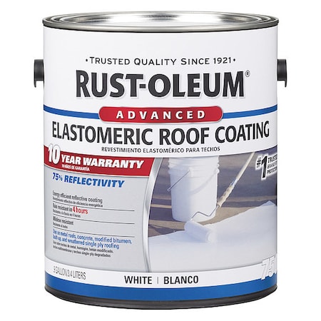 Rust-Oleum Elastomeric Roof Coating, 0.9 gal., White, Base Type: Water 301903