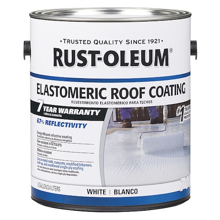 Rust-Oleum Elastomeric Roof Coating, 0.9 gal., White, Dry Time: 6 hr 301904