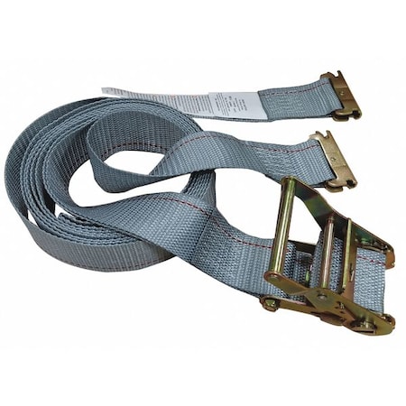 Zoro Select Tie Down Strap, E-Track, Gray, PK5 55ET72