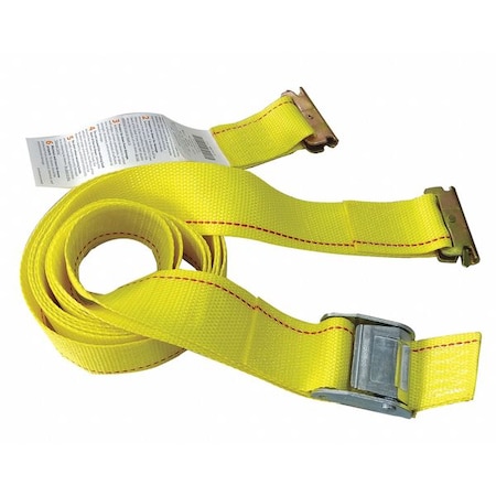 Zoro Select Tie Down Strap, E-Track, Yellow 55ET61