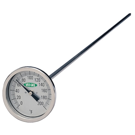 Vee Gee Compost Dial Thermometer, 5/16" dia. Stem 82200-48