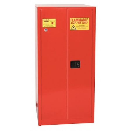 Eagle Mfg Hazardous Material Storage Cabinet, 96 gal, 5 Shelves, Steel, 34 in W x 65 in H x 34 in D, Red PI6010X