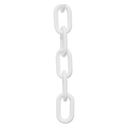 Zoro Select Plastic Chain, White, 25 ft Length, Gloss 30001-25