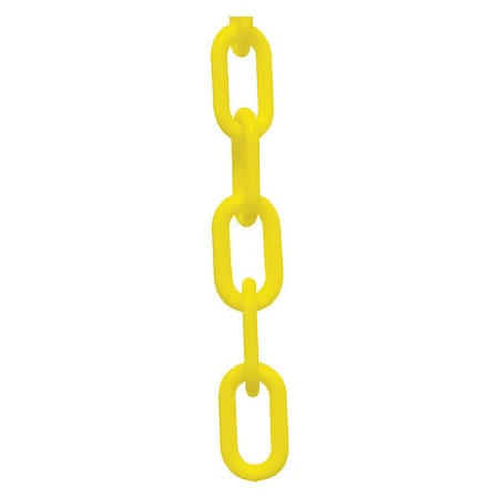 Zoro Select Plastic Chain, Yellow, 25 ft Length, Gloss 30002-25