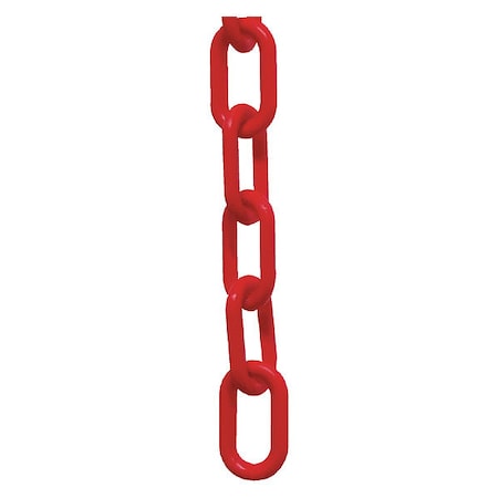 Zoro Select Plastic Chain, Red, 25 ft Length, Gloss 30005-25