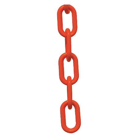 Zoro Select Plastic Chain, Safety Orange, 25 ft Length, Gloss 30012-25