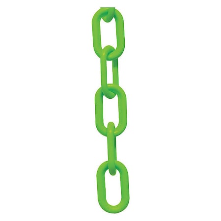 Zoro Select Plastic Chain, Safety Green, 25 ft Length, Gloss 30014-25