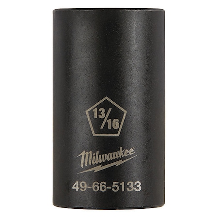 MILWAUKEE TOOL SHOCKWAVE(TM) Lineman's Penta Socket, 1/2 in Drive Size, Pin Detent Hole, Black Oxide 49-66-5133