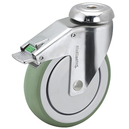 Medcaster 5" X 1-1/4" Non-Marking Anti-Microbial Tpr Swivel Caster, Directional Lock, Loads Up To 260 lb CH05AMP125DLHK01