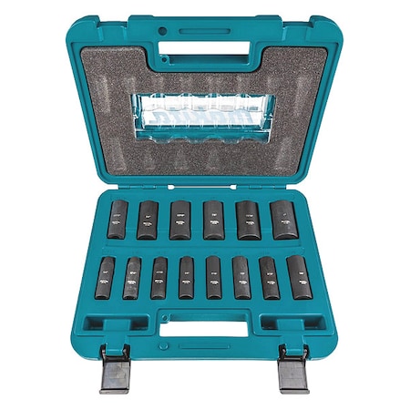Makita 3/8" Drive Impact Socket Set, SAE, 14 pcs A-99655