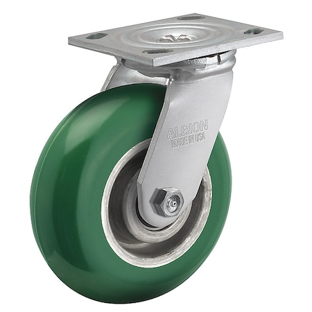 Albion 6" X 2" Non-Marking Polyurethane Round Swivel Caster, No Brake, Loads Up To 1250 lb 16PM06228S
