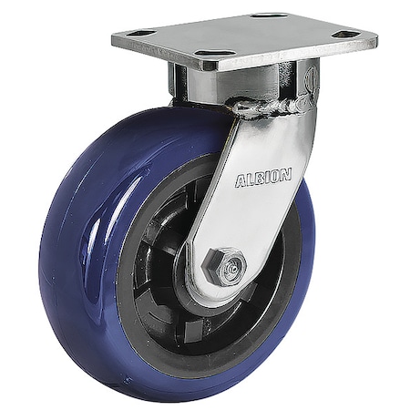 Albion 5" X 2" Non-Marking Polyurethane Premium Swivel Caster, No Brake, Loads Up To 900 lb 120EG05229S