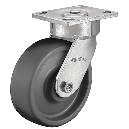 Albion 4" X 2" Non-Marking Elastomer Swivel Caster, No Brake, Loads Up To 1250 18SE04228S