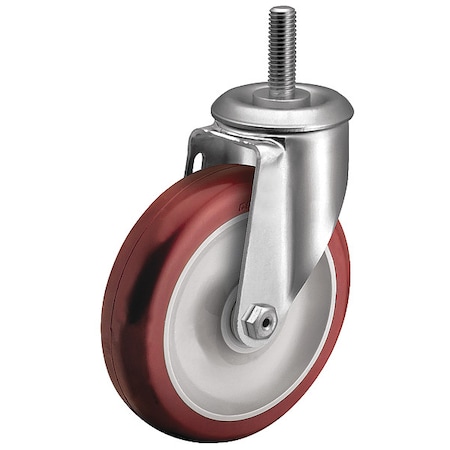 Colson 5" X 1-1/4" Non-Marking Polyurethane Hi-Tech Swivel Caster, No Brake, Loads Up To 275 lb 2.05254.95