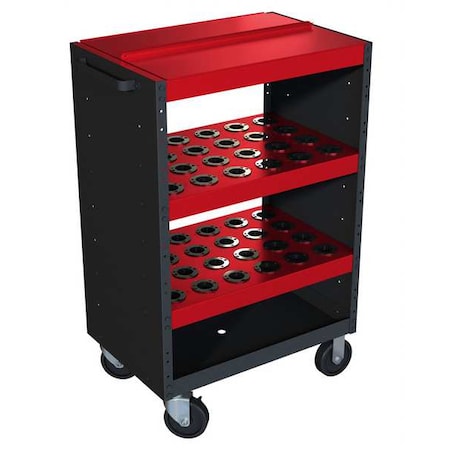 Huot ToolScoot Tool Cart, 0 Drawer, Black/Red, Steel, 18-1/2 in D x 42-1/4 in H 14940
