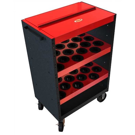 Huot ToolScoot Cart, Black/Red, Steel, 18-1/2 in D x 42-1/4 in H 14950