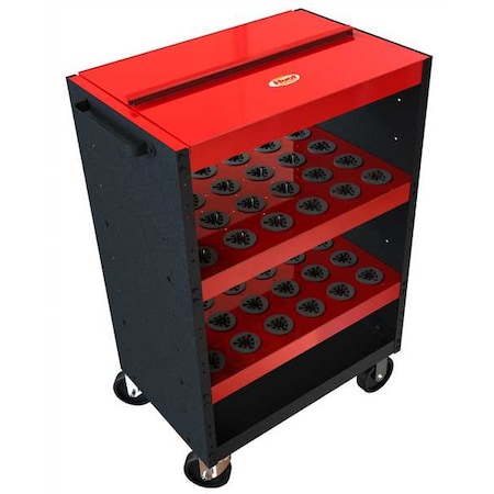 Huot ToolScoot Tool Cart, Black/Red, Steel, 18-1/2 in D x 42 in H 14984