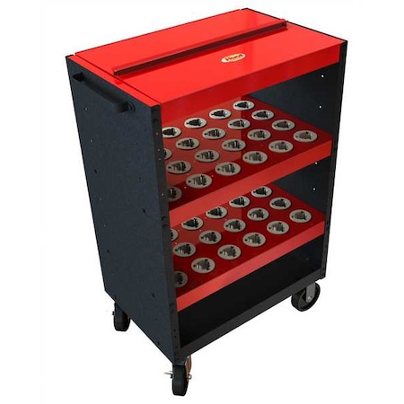 Huot ToolScoot Tool Cart, Black/Red, Steel, 18 in D x 42 in H 14986