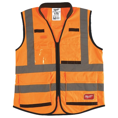 Milwaukee Tool Class 2 High Visibility Orange Performance Safety Vest - L/XL 48-73-5052