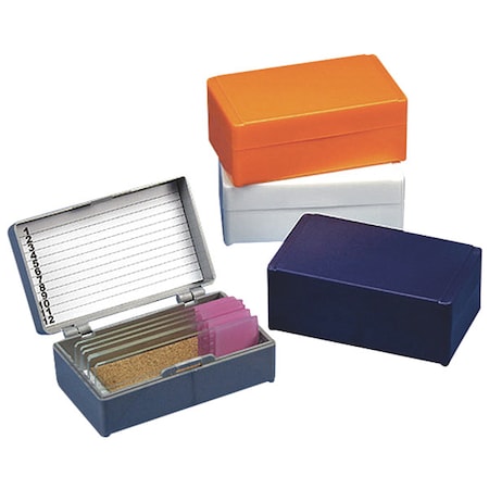 GLOBE SCIENTIFIC Slide Box, 12 Place, Orange 513072N