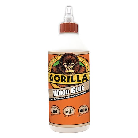 Gorilla Glue Instant Adhesive, Wood Glue Series, Clear, 24 hr Full Cure, 36 fl oz, Bottle 6206001