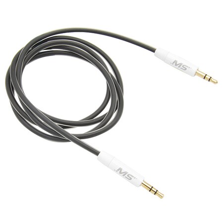 Mobilespec Stereo Audio Cable, Plastic, 5.70" H, Black MBS12241