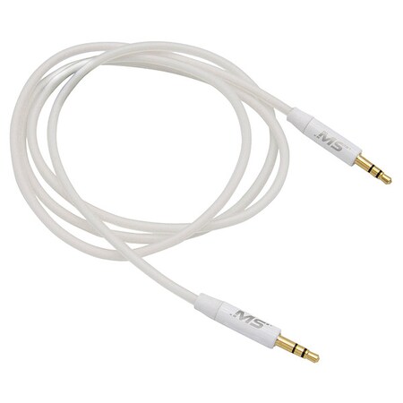 Mobilespec Stereo Audio Cable, Plastic, 5.40" H, White MBS12242