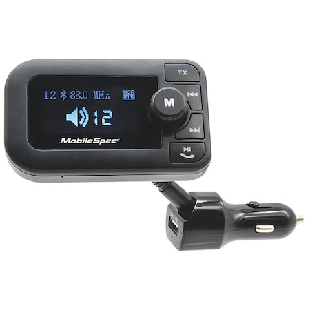 Mobilespec Transmitter, FM, Plastic, Black MBS13203