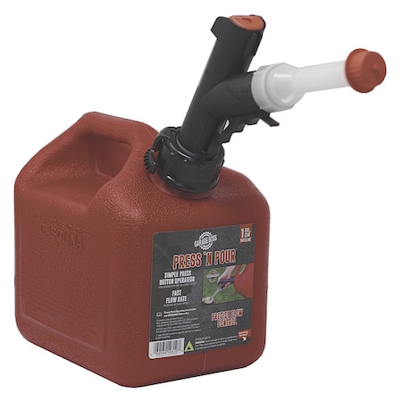 Garageboss Gas Can, Polyethylene, 1 gal, Gasoline, Red GB310