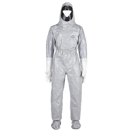 Dupont Hooded Coverall, Liquid Tight, XL TF611TGYXL000111