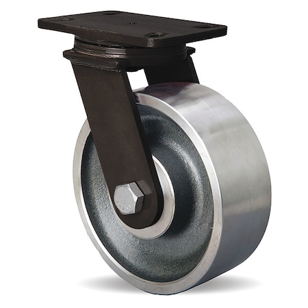 Hamilton Plate Caster, Swivel, Steel, 10 1/4"H S-FMK-83HFSB-H4SL-FB