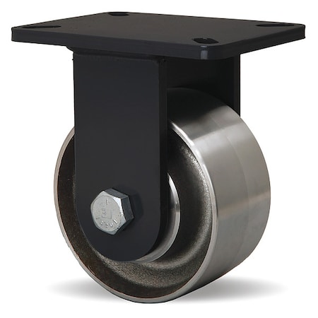 Hamilton Plate Caster, Rigid, Steel, 8"H R-SECK-63HFSB