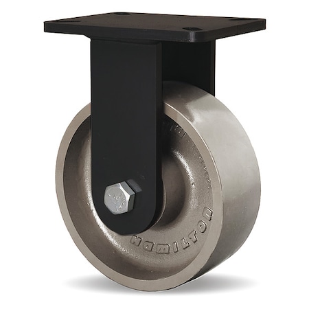 Hamilton Plate Caster, Rigid, Iron, 10 1/2"H R-SECK-83HMB