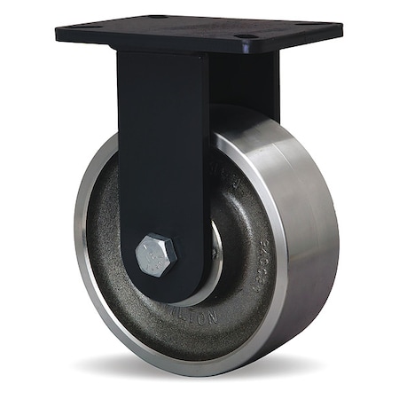 Hamilton Plate Caster, Rigid, Steel, 10 1/2"H R-SECK-83HFSB
