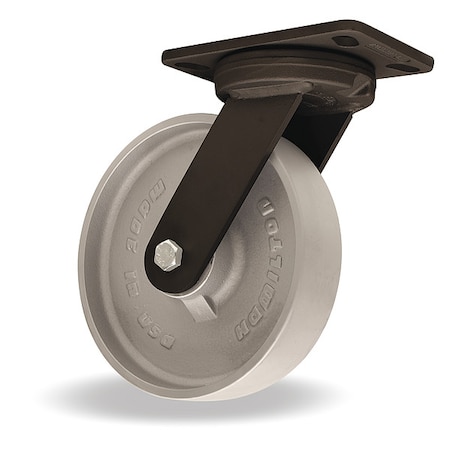 Hamilton Plate Caster, Swivel, Iron, 9 3/4"H S-HSK-8HMB-H4SL-FB