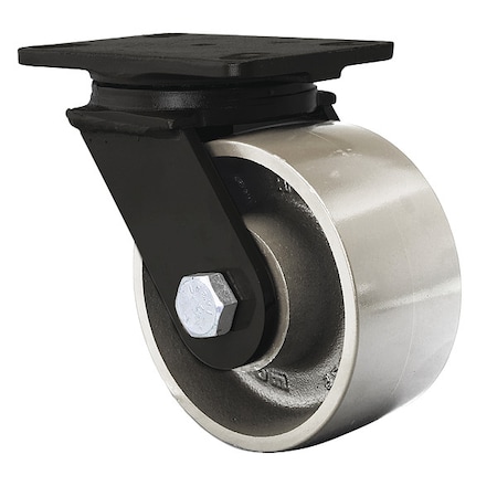 Hamilton Plate Caster, Swivel, Iron, 7 1/2"H S-FMK-63HMB-H4SL-FB