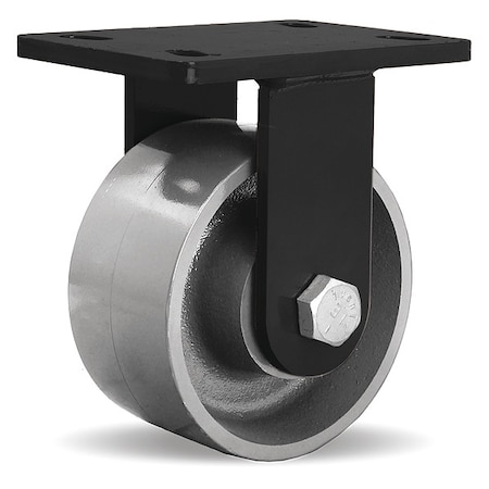 Hamilton Plate Caster, Rigid, Iron, 7 1/2"H R-FMK-63HMB