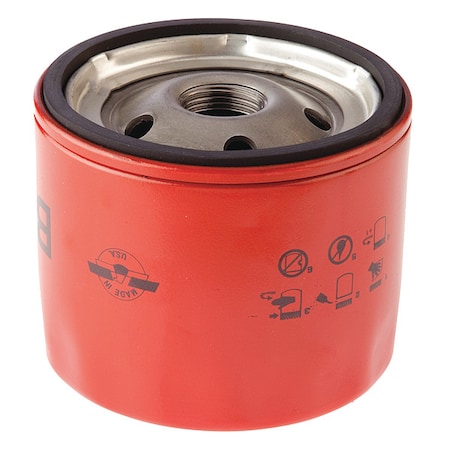Tennant Spin-On Engine Oil Filter, Steel, Red 393982