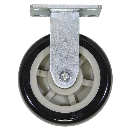 Akro-Mils Rigid Plate Caster, 1000 lb. Cap., Steel R6PRXR