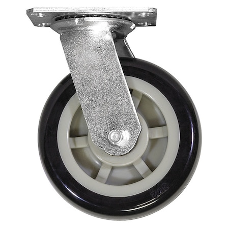 Akro-Mils Swivel Plate Caster, 1000 lb. Cap., Steel R6PRXS