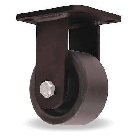 Hamilton Plate Caster, Rigid, Nylon, 5 5/8"H R-WHK-4HNY
