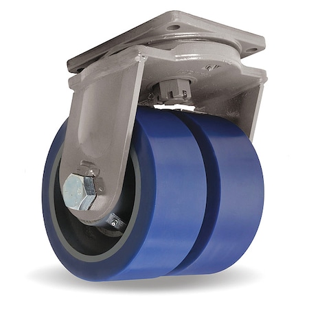 Hamilton Plate Caster, Swivel, Polyurethane, 13"H S-MDD-104SYT-4SL-DHCB