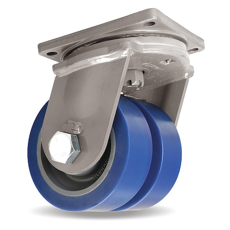 Hamilton Plate Caster, Swivel, Polyurethane, 11"H S-MDD-83SYT-4SL-DHCB