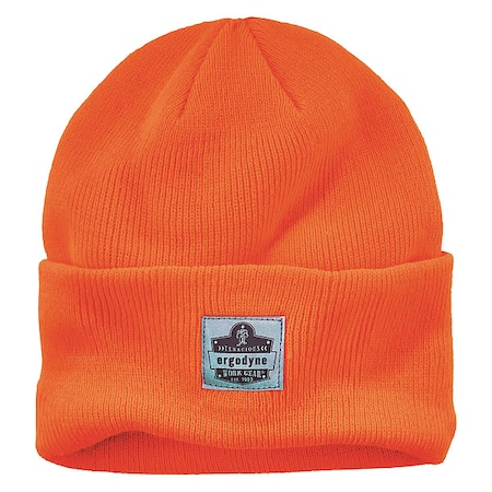 Ergodyne Knit Cap, Over The Head, Universal, Orange 6806