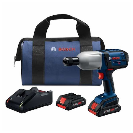 BOSCH Cordless Impact Wrench Kit, 7/16", 18.0 HTH182-B25