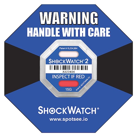 Shockwatch G-ForceIndicatingLabel, Bl, 15g-force, PK50 47000K