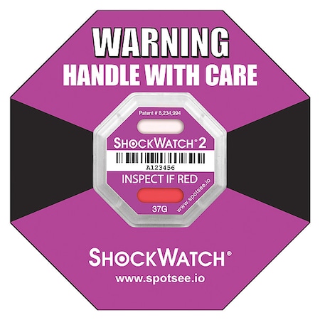 Shockwatch G-ForceIndicatingLabel, Prp, PK50 49000K